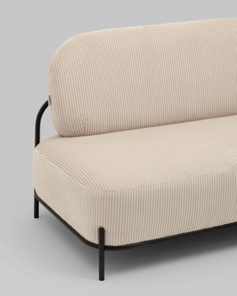 Диван Стоун велюр рельефный молочный_2