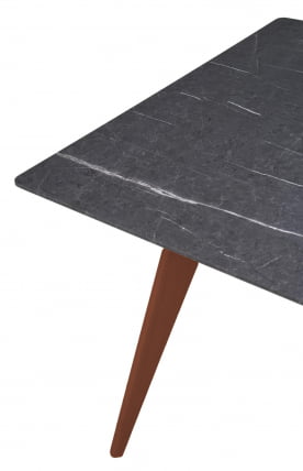 Стол Лунд 860*860 мрамор Графит /темный орех_2