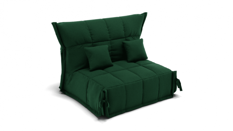 Диван Джаз 1200 (ЗР) Цвет фасада: Зеленый; Тип: Прямой; Материал фасада: Металл/Велюр_0