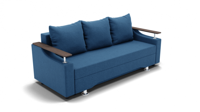 Диван Манго (ЗР) Цвет фасада: Синий; Тип: Прямой; Материал фасада: Металл/Велюр_0