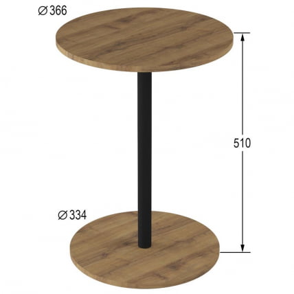 Стол журнальный Кат Дуб вотан / Черный_6