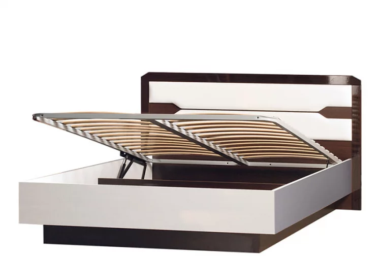 Кровать 1600 с подъемным механизмом Ронда №316 Венге Белый глянец_0