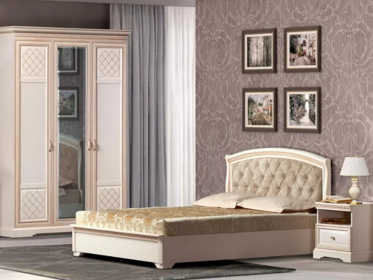 Тумба прикроватная Парма 803 Кремовый белый Патина_3