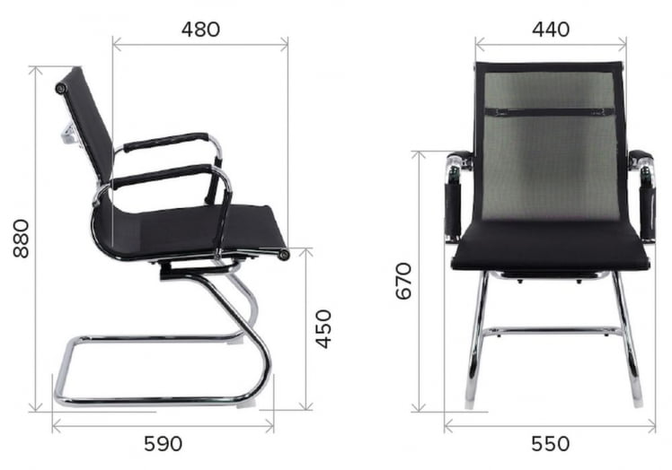 Кресло для посетителей Opera CF сетка Черный_4