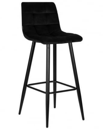 Стул барный DOBRIN NICOLE (черные матовые ножки, черный велюр (108-77)) 2 шт_3