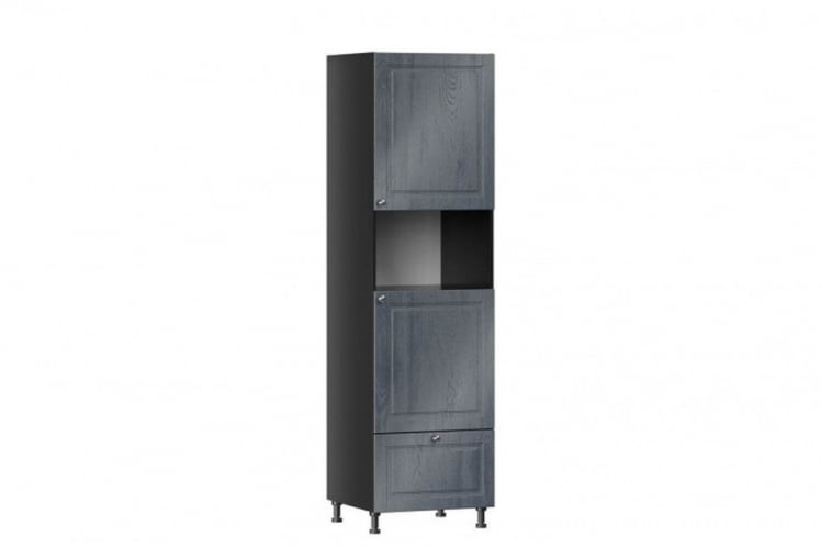 Шкаф для посуды 600 Мокка ЛД 274.260.000.180 Черный Дуб фактурный антрацит_0