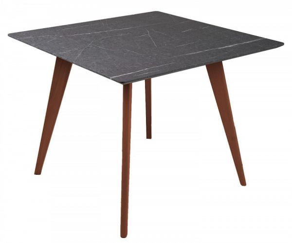 Стол Лунд 860*860 мрамор Графит /темный орех_6
