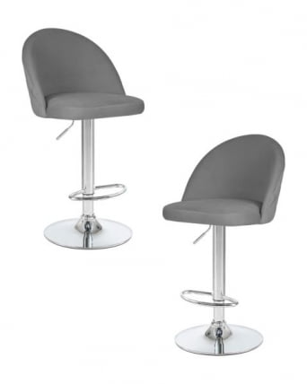 Стул барный DOBRIN MILANA (серый велюр (MJ9-75)) 2 шт_0