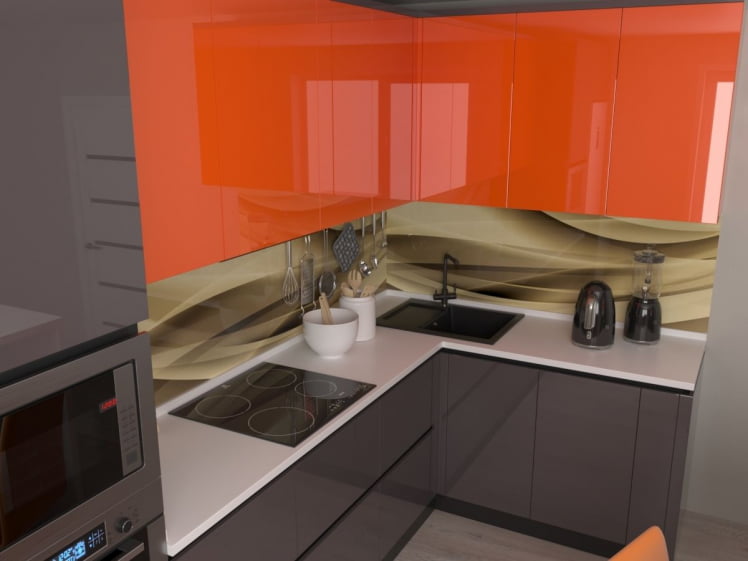 Глянцевый фартук (КОМПОЗИТ) KM 36_1