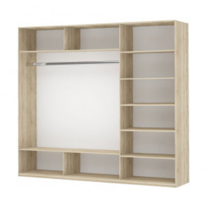 Шкаф-купе трехдверный Прайм 1800 Белое стекло/Белое стекло/Белое стекло Белый снег_1