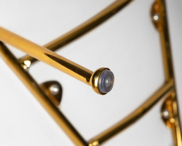 Кресло дизайнерское DOBRIN EMILY (белый винил YP17, золотое основание) 2 шт_10