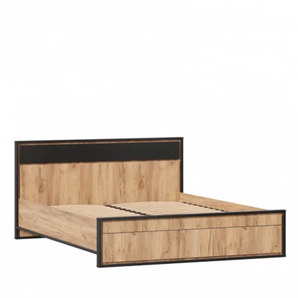 Кровать двуспальная 1600 Техно ЛД 678.140.000.005 Дуб Золотой Черный_1