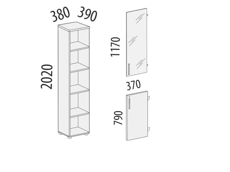 Стеллаж закрытый Альфа 64 138 Дуб Кронберг_4