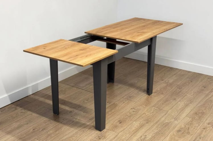 Стол обеденный раздвижной Цезарь дуб крафт золотой/графит_9