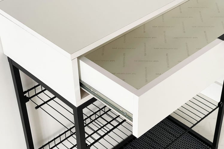 Обувница Краш LMN-13 черный муар/белое дерево_7