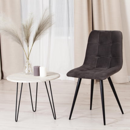 Стул CHILLY (mod. 7095-1) / 1 шт. в упаковке ткань/металл, 45x53х88 см, высота до сиденья 50 см, темно-серый barkhat 14/черный_9