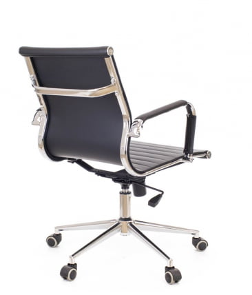 Кресло для персонала Leo T экокожа Черный_2