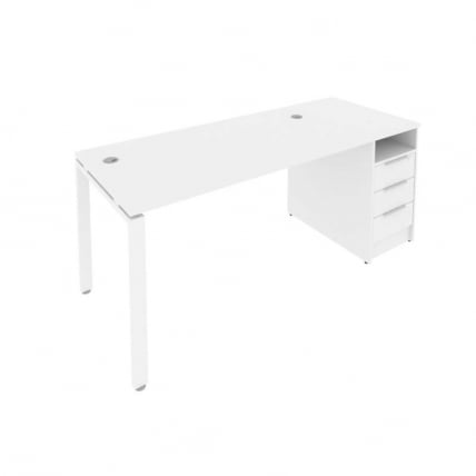 Рабочая станция с опорной тумбой Metal System Б.РС-СТП -1.3 Белый_0