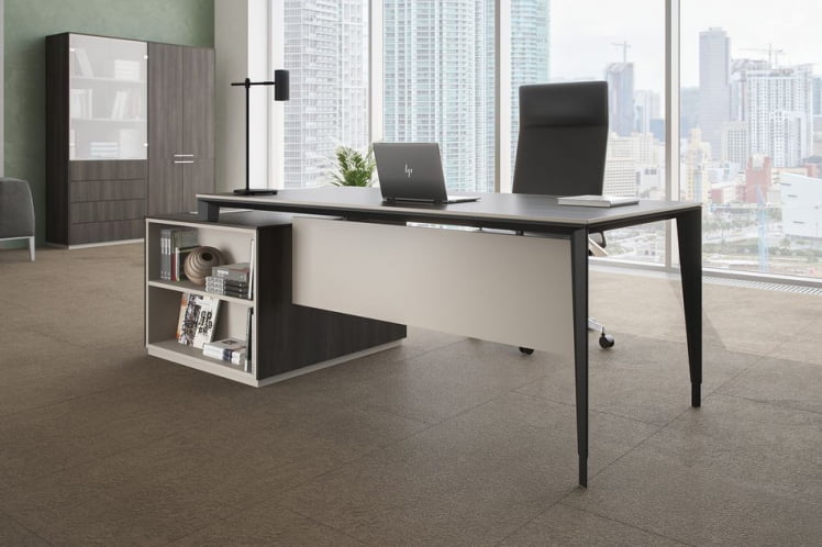 Комплект мебели для кабинета руководителя Atlas №05 Бренсон Трюфель Серый камень Антрацит_1