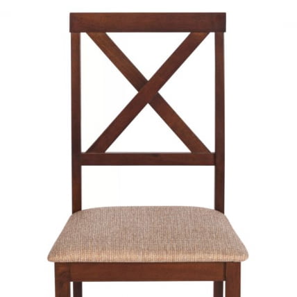Стул обеденный Хадсон/Hudson (2 шт.в упаковке) дерево гевея/мдф, cappuccino (темный орех), ткань кор.-зол. (1505-9), 44x42x89 см_1
