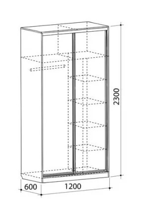 Шкаф-купе Рио-5 Дуб Млечный_3