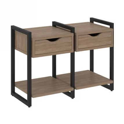 Тумба на регулируемых опорах наборная. Вариант №1 LOFT VR.L-TN-1.O Металл черный Дуб Аризона_0