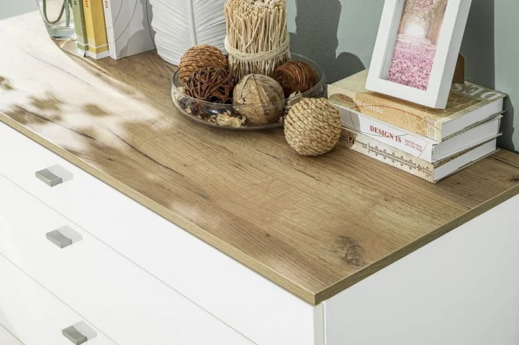 Комод 1200 с 4 ящиками Фиджи ЛД 659.050.000 Дуб Золотой Белый_8