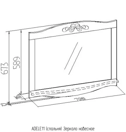 Зеркало навесное ADELE 11 Дуб Сонома/Орех шоколадный (спальня)_1