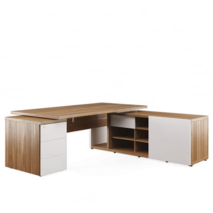 Стол рабочий на креденции и тумбе правый ZIO28510931 Орех_0