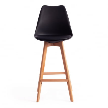 Стул барный TULIP BAR (mod. C1014H) / 1 шт. в упаковке пластик/дерево, 57 х 48 х 104 см, черный 3010/натуральный_3