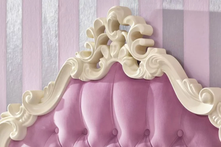 Кровать односпальная 900 с мягким изголовьем Маркиза ЛД 517.065.000 Алебастр Сиреневый_3