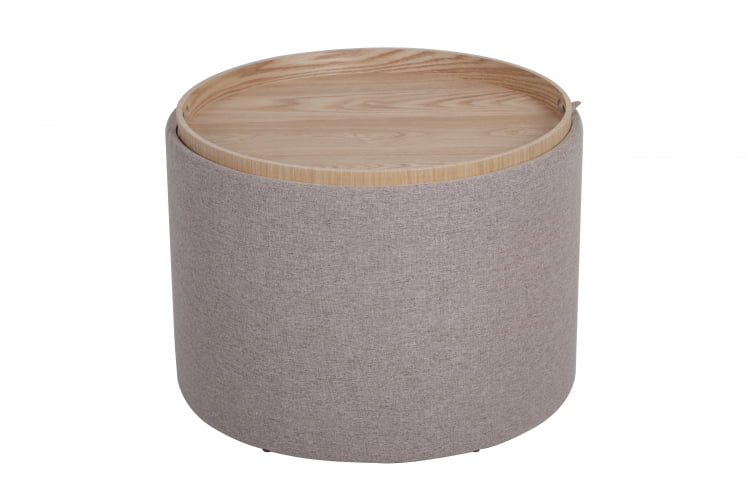 Пуф-столик с ящиком Хюгге L рогожка Бежевый_2