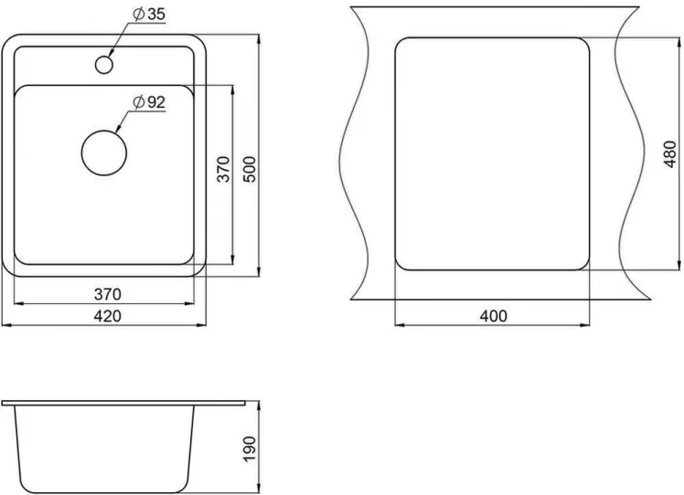 Кухонная мойка STANDART 4202 Черный_2