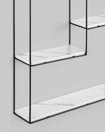 Полка Square черная Белый мрамор_5