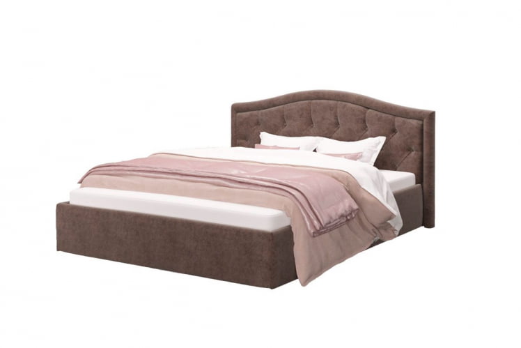 Кровать Стелла, 1400*2000 мм, велюр Rock 05, коричневый_0