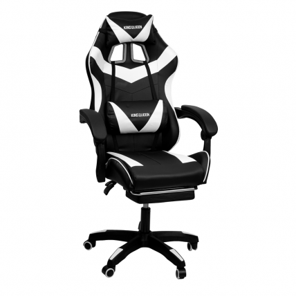 Кресло 088 цвет черный/белый с массажем 088-black-white-mass_0