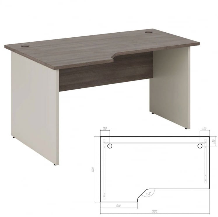 Стол эргономичный левый New Line NLN36315531 Дуб шамони темный_1