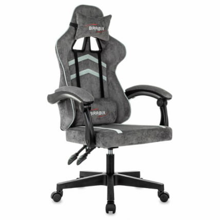 Кресло компьютерное BRABIX Shooter GM-12, 2 подушки, ткань, серое_1