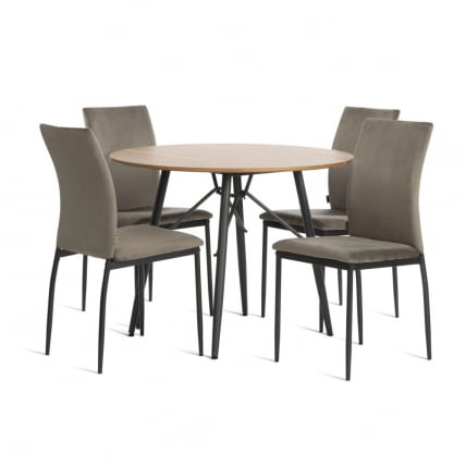 Стул CAPRI (mod. BC565-DC) металл, флок, 43 х 53 х 92 см, Dark grey (темно-серый) HLR24 / черный_8