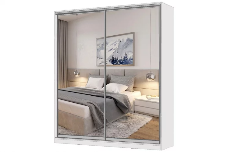 Шкаф-купе 2-х дверный Виктория 1800х584х2300, Белый 18ДЗДЗ-ЯШШШ-Б 310-813_0