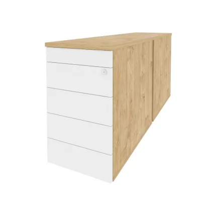 Тумба двойная приставная / опорная (TIP-ON) ONIX O.TPO-2.8 TIP Тиквуд Светлый/Белый_0