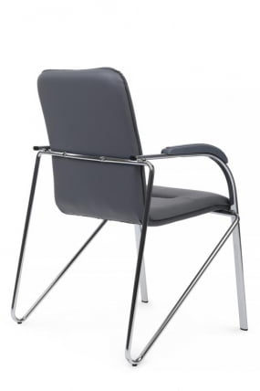 Стул Самба с пластиковыми подлокотниками SMB-03H Хром гальв. Серый_2