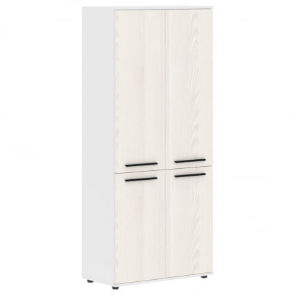 Шкаф с глухими средними и малыми дверьми EDIS EHCS 85.3 Ясень Траун Черный Белый_0