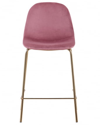 Стул полубарный Валенсия велюр Розовый золотые ножки_3