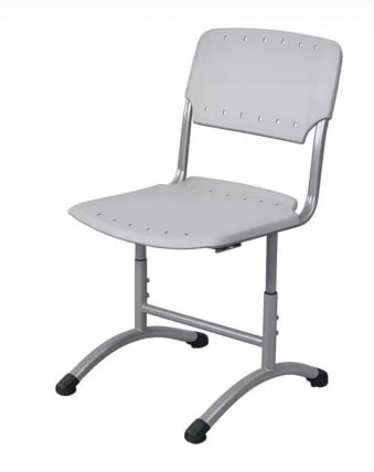 Стул ученический регулируемый (рост 5-7) 460х530 мм Пластик Серый РАЛ 7047/Металл Серый / RAL_0