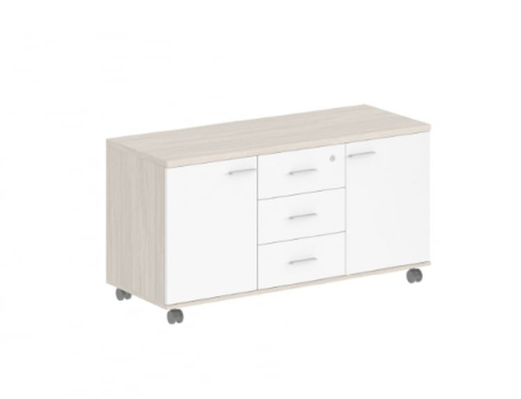 Тумба сервисная с 3-мя ящиками Sigma SG.621.OL.WH.M Дуб светлый Белый_0