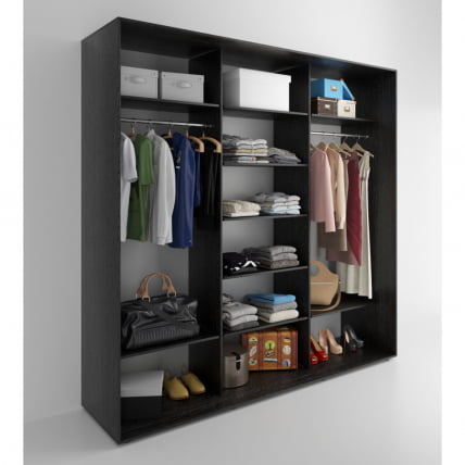 Шкаф-купе 3-х дверный Акцент-Лайт Д3 2400х600 Венге_1