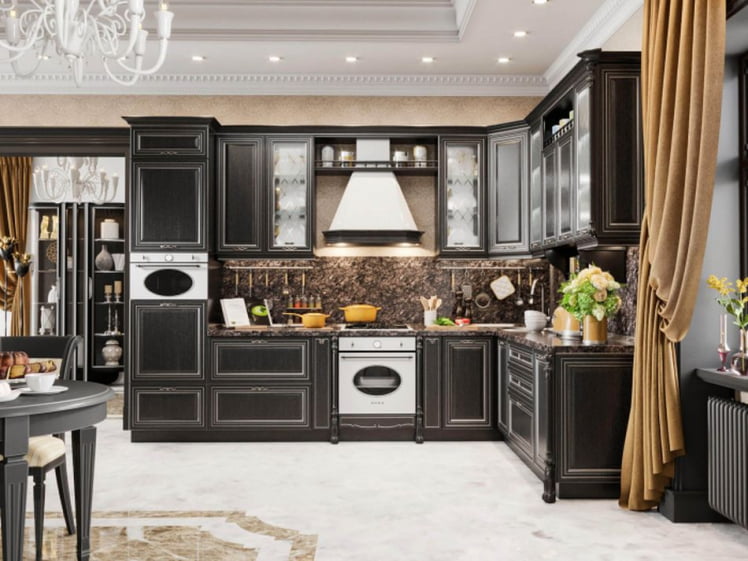 Шкаф кухонный угловой 600 Италия ЛД 275.616.000 Черный Дуб темный_1