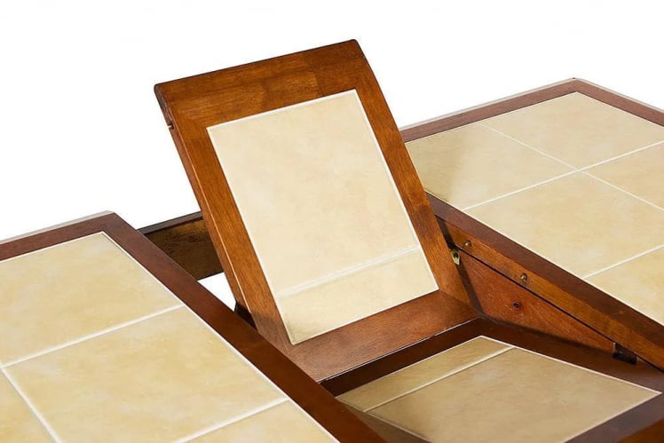 Стол с плиткой раскладной CT 2950T дерево гевея/плитка, 100(127)х70х74см, Темный Дуб, плитка без рисунка_4