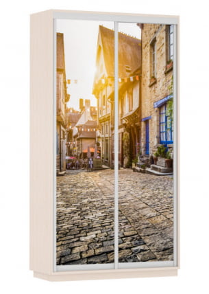 Шкаф-купе двухдверный Экспресс Хит Улица/Дуб молочный_0